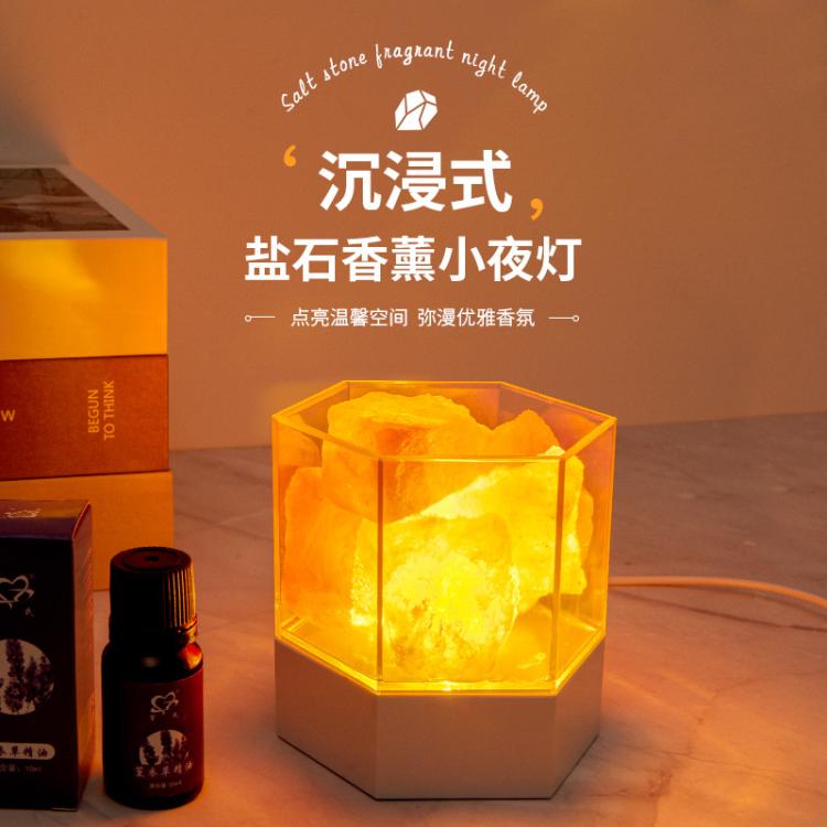 跨境盐石灯女生卧室小夜灯网红床头驱蚊灯氛围创意生日礼物香薰装