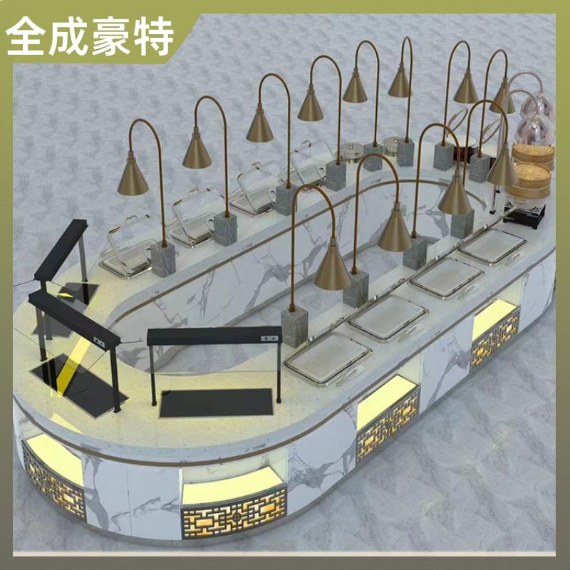 食堂学校 不锈钢厨房设备定制 自助打餐台定制 全成豪特