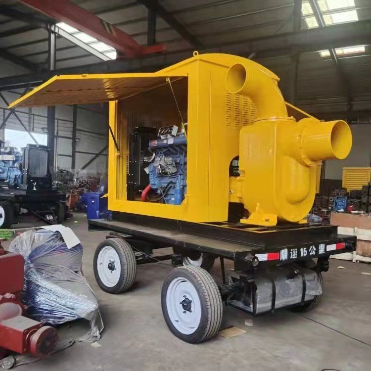 拖车式排涝泵 抢险泵 防汛移动泵车 自吸柴油抽水 工矿大流量