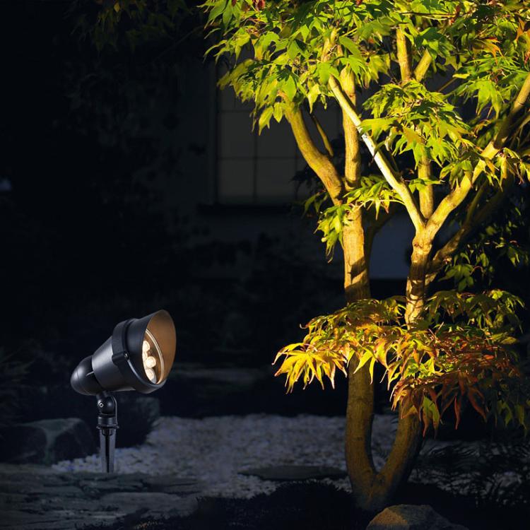 户外防水LED射灯插地灯铸铝七彩12W投光灯公园小区道路广场照树灯