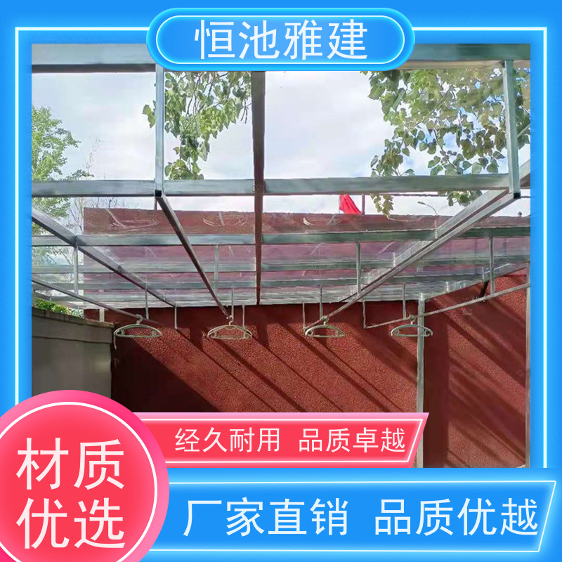 恒池雅建 铝合金材质 钢化玻璃雨蓬 厂房建筑结构