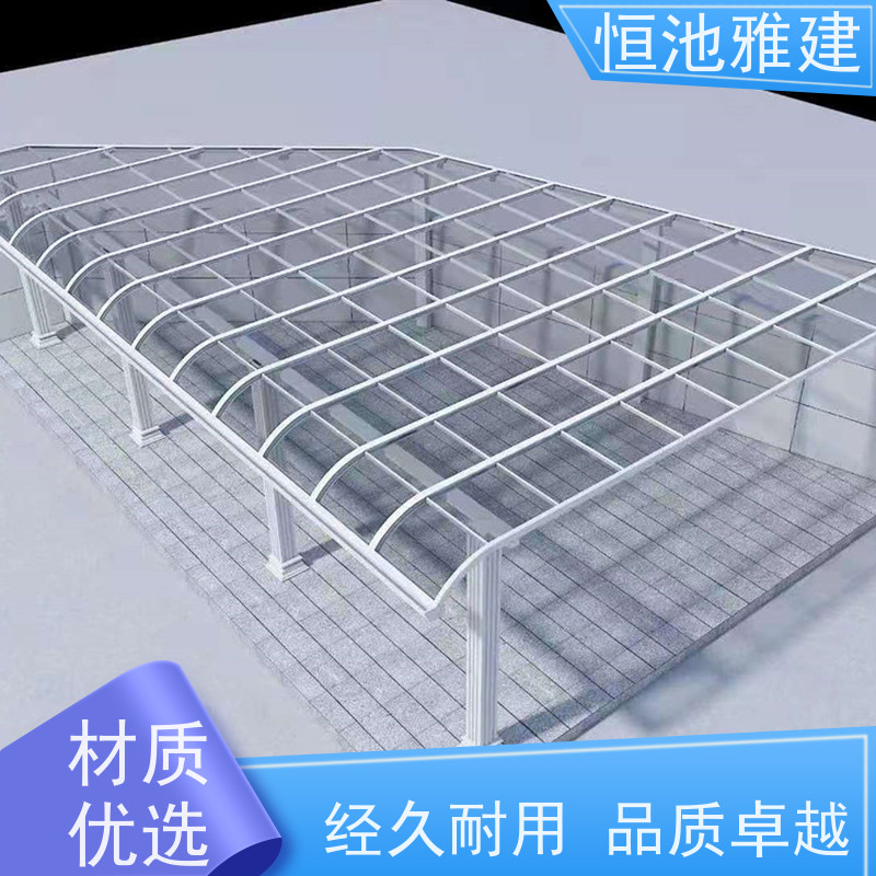 恒池雅建 别墅露台 钢化玻璃雨蓬 快速上门施工