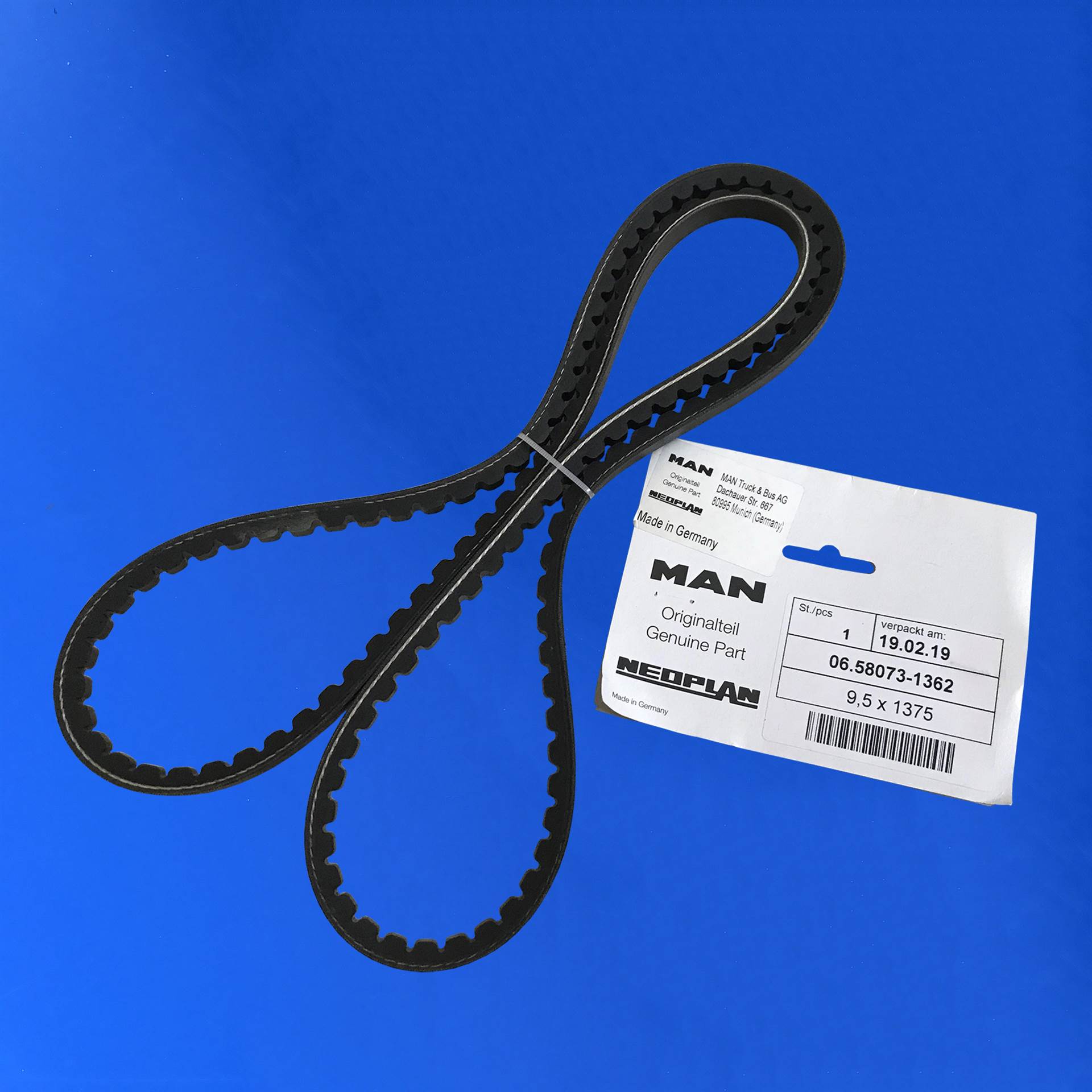 曼消防车配件 德国曼消防车空调压缩机皮带 曼原厂配件