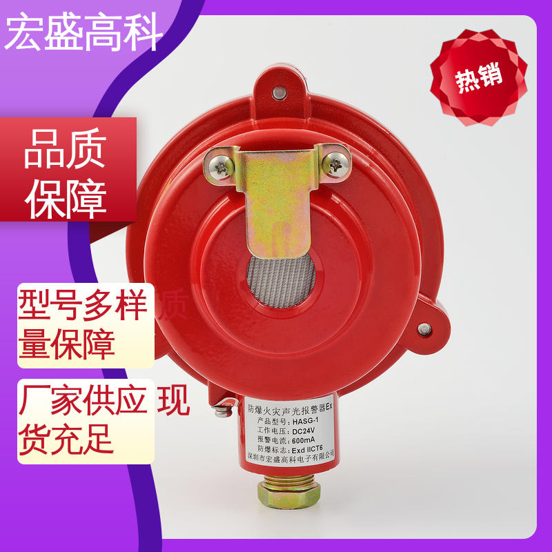 宏盛佳IP66防爆声光报警器 220V/24V可选 20米探测 110分贝