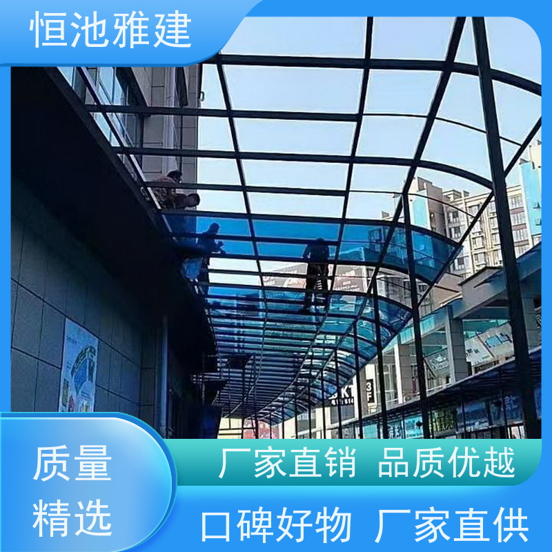 恒池雅建自行车棚 定制样品小区停车雨棚 不锈钢镀锌方管骨架