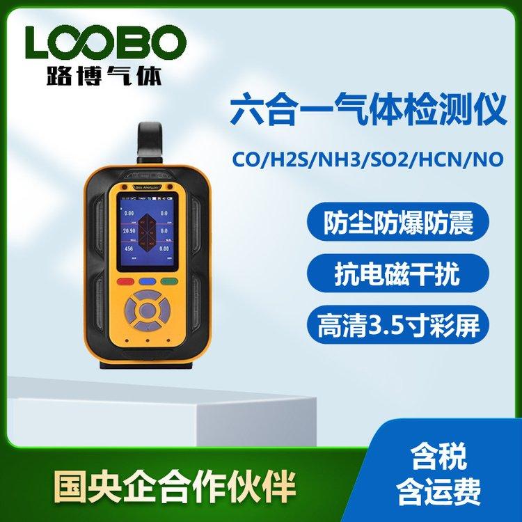 便携式六合一气体检测仪一氧化碳硫化氢氨气二氧化硫氰化氢分析仪