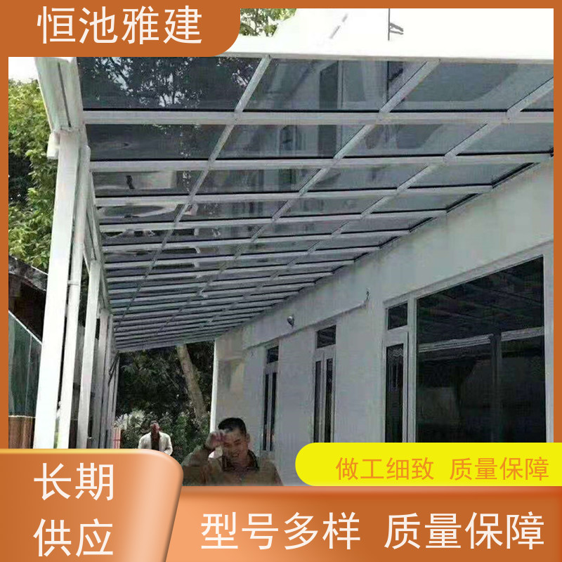 恒池雅建 遮阳棚 供应小区雨棚材料 抗震抗冲击