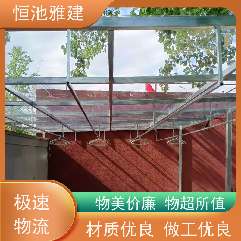 恒池雅建 钢化玻璃车棚 材料施工一站式服务 抗震抗冲击