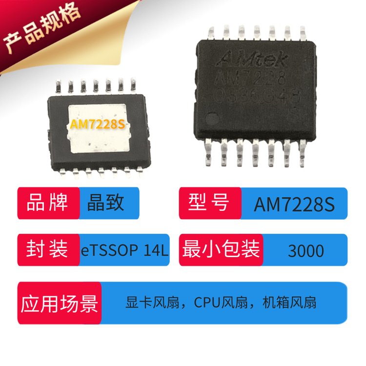 晶致 风扇电机用单相全波电机驱动器-AM7228S驱动IC