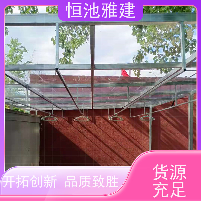 恒池雅建 钢化玻璃车棚 供应小区雨棚材料 安装设计