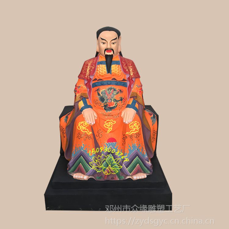 铜雕真武大帝祖师爷佛像 玄天上帝极彩塑像 玄武祖师神像