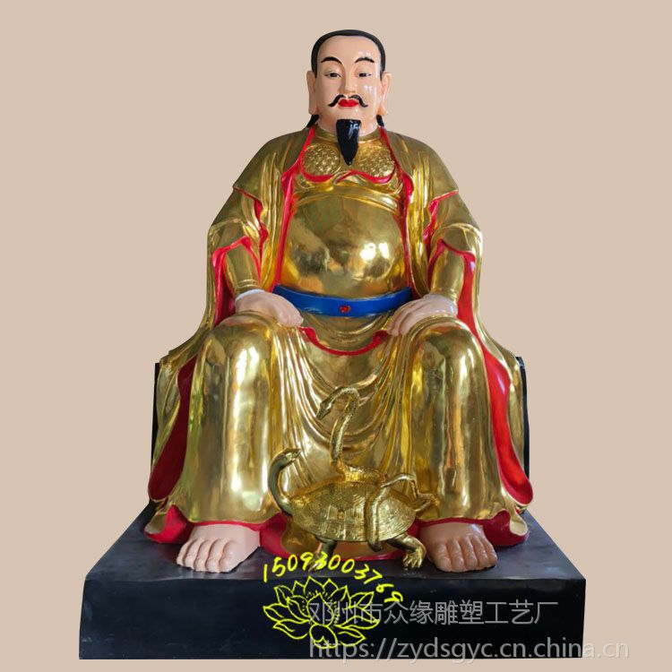 3米真武大帝神像 无量天尊 真武祖师爷 工厂直接销售 披发祖师佛像