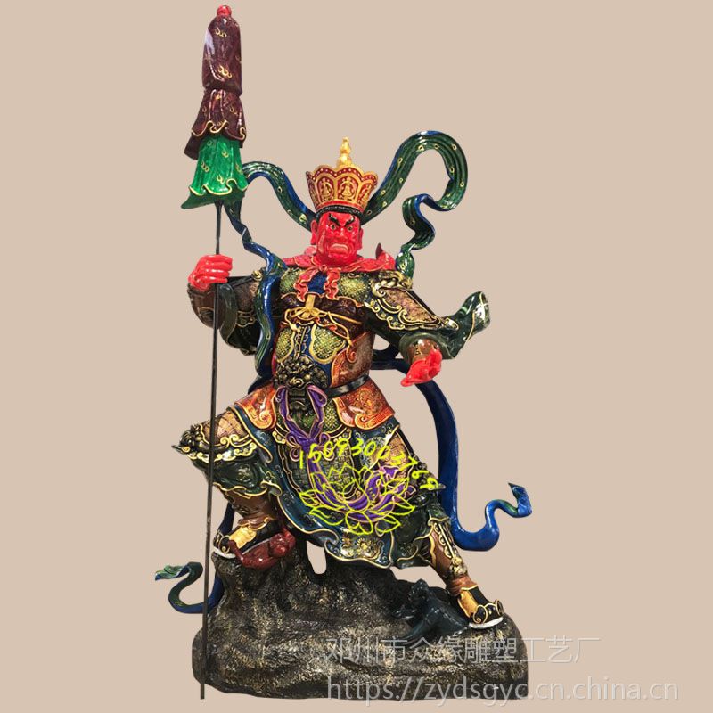 贴金金刚护法佛像 四大天王神像雕塑2.3米 优质佛像厂家批发