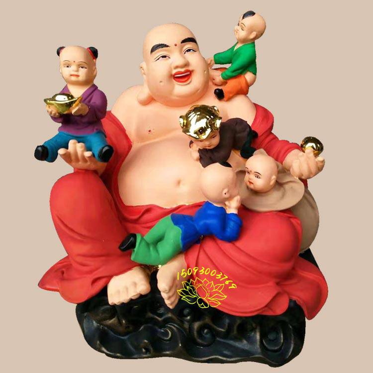 大肚弥勒佛佛像制作厂家 如来佛祖贴金神像 四大天王神像定制