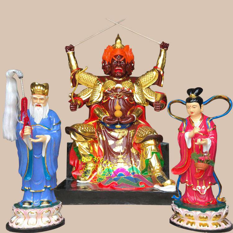 火神爷神像雕刻厂家供应 南方火帝君神像 玻璃钢脱胎佛像