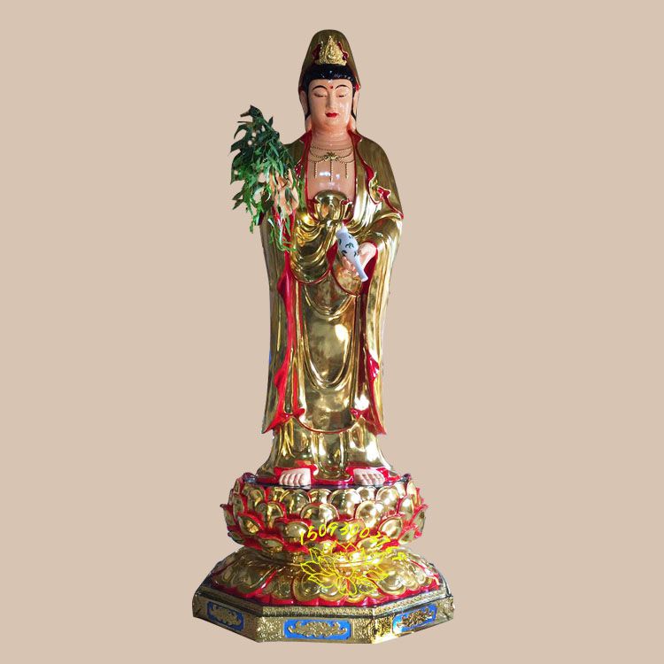 河南佛像批发市场在哪里 滴水观音菩萨像 定制树脂水月观音佛像