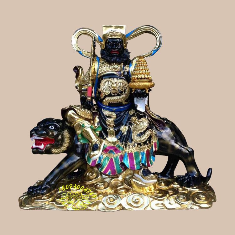 五路财神像 工厂一手直销 骑虎赵公明神像 彩绘武财神神像