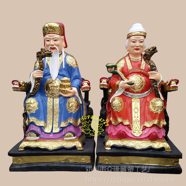 土地公土地婆佛像 土地爷土地奶奶雕像 福德正神佛像批发