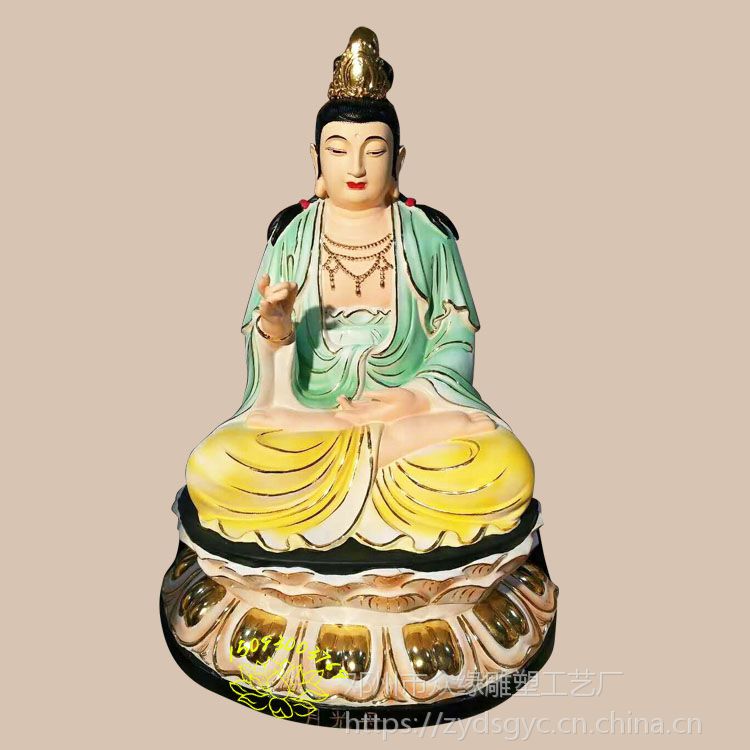 寺庙客厅供奉佛像批发 精品彩绘神像 观音娘娘 观音老母雕塑像
