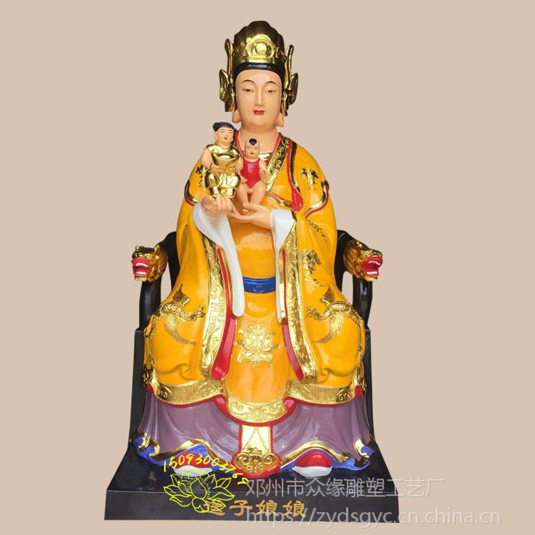 金身老母制作厂家 后土娘娘神像 手工玻璃钢西姥佛像雕刻