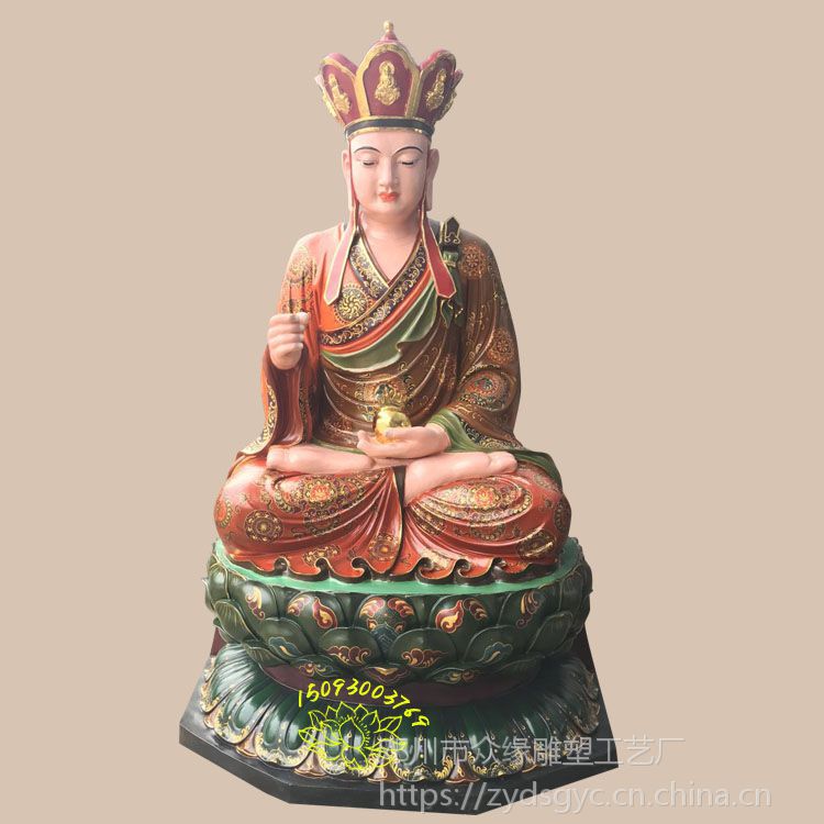 曼陀彩色工艺制作厂家 大医王佛 药师琉璃光王佛 极彩地藏菩萨佛像