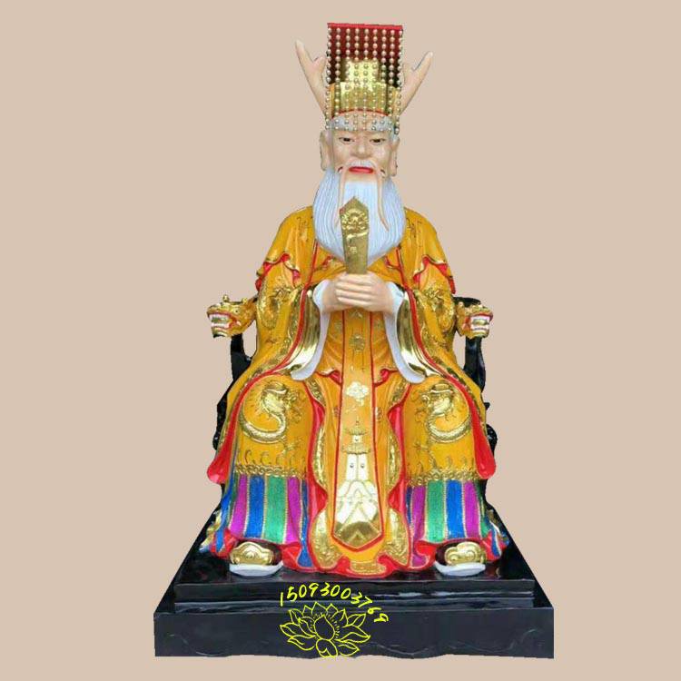金身龙王爷神像 订做极彩龙王龙母神像 小型树脂佛像摆件