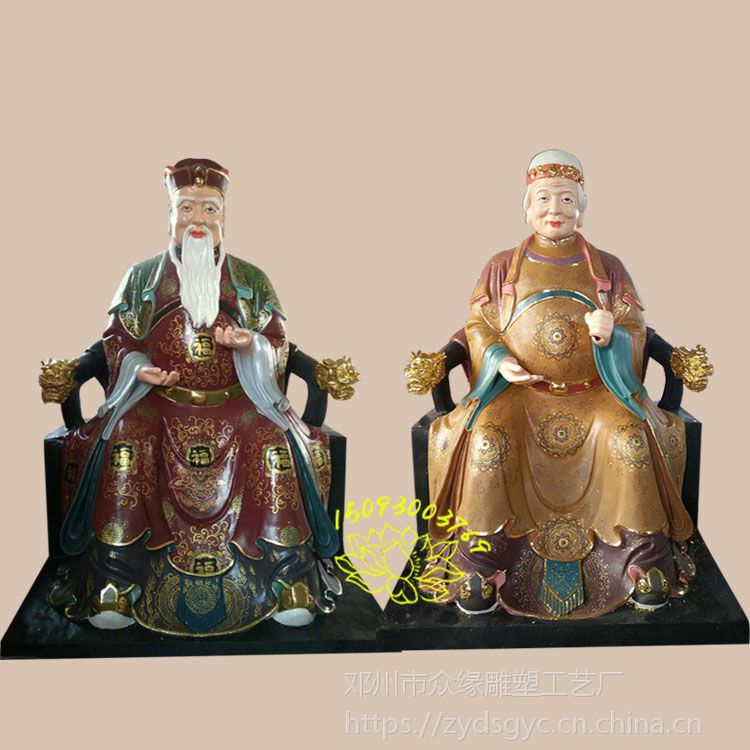 玻璃钢佛像雕塑工艺 土地公神像 土地婆佛像 厂家一手拿货