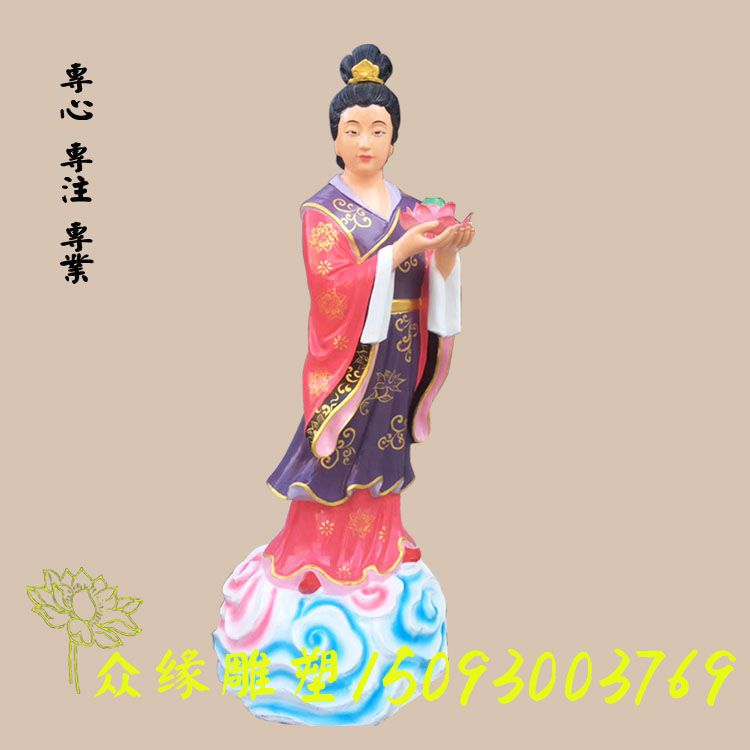 优质彩绘八仙神像 何仙姑 1.08米吕洞宾神像 八仙过海佛像厂家直销