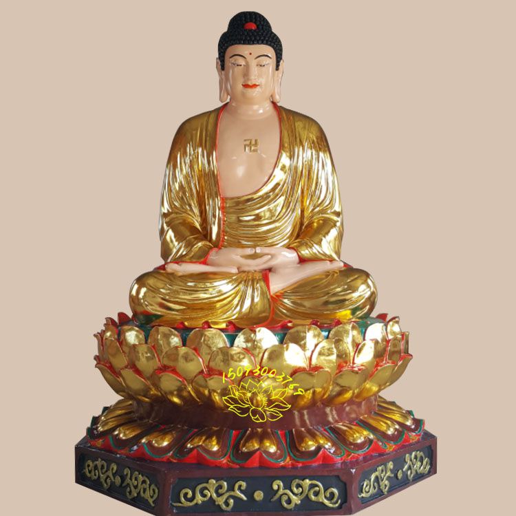 玻璃钢寺庙佛像厂家定制 三宝佛 三世佛 大雄宝殿全佛批发 阿弥陀佛雕像