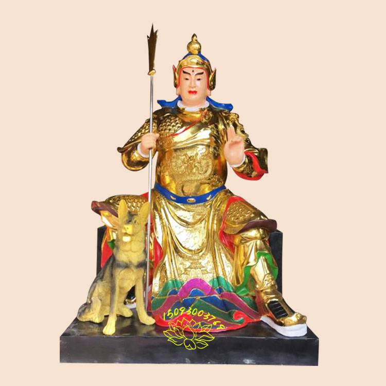 二郎显圣真君神像 灌口二郎杨戬塑像 清源妙道真君神像 树脂雕像