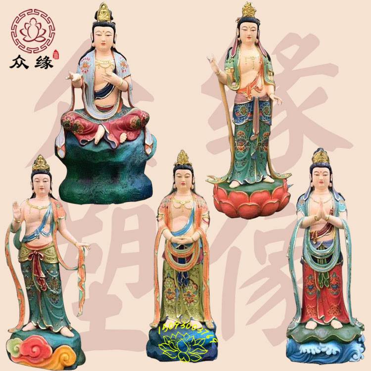 观自在菩萨佛像 三十三观音金身塑像 鳌鱼观音站立摆件