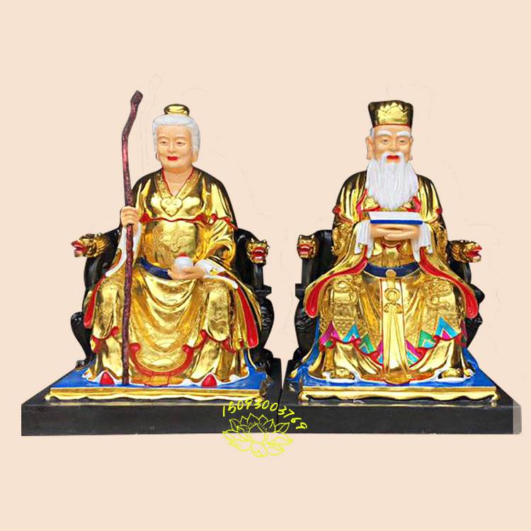 土地爷神像土地奶奶坐像 玻璃钢雕塑土地公神像 福德正神佛像
