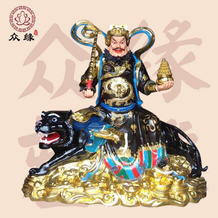 树脂雕刻五大财神塑像 财神贴金极彩神像 武财神关羽赵公明雕像