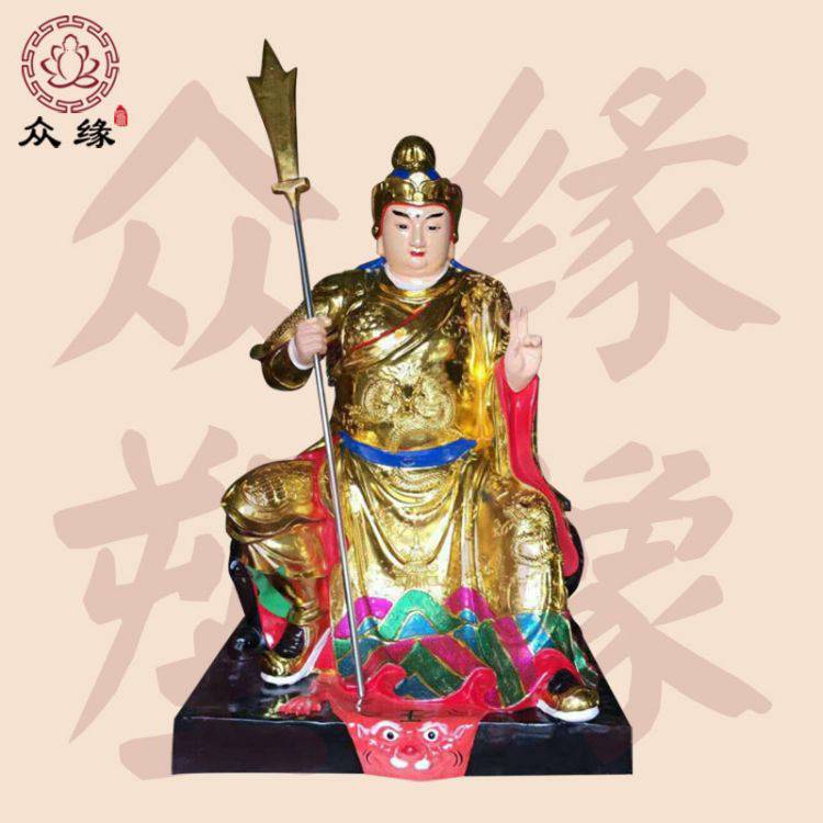 彩绘新品1.5米二郎真君神像 杨元帅玻璃钢树脂像 哮天犬雕像
