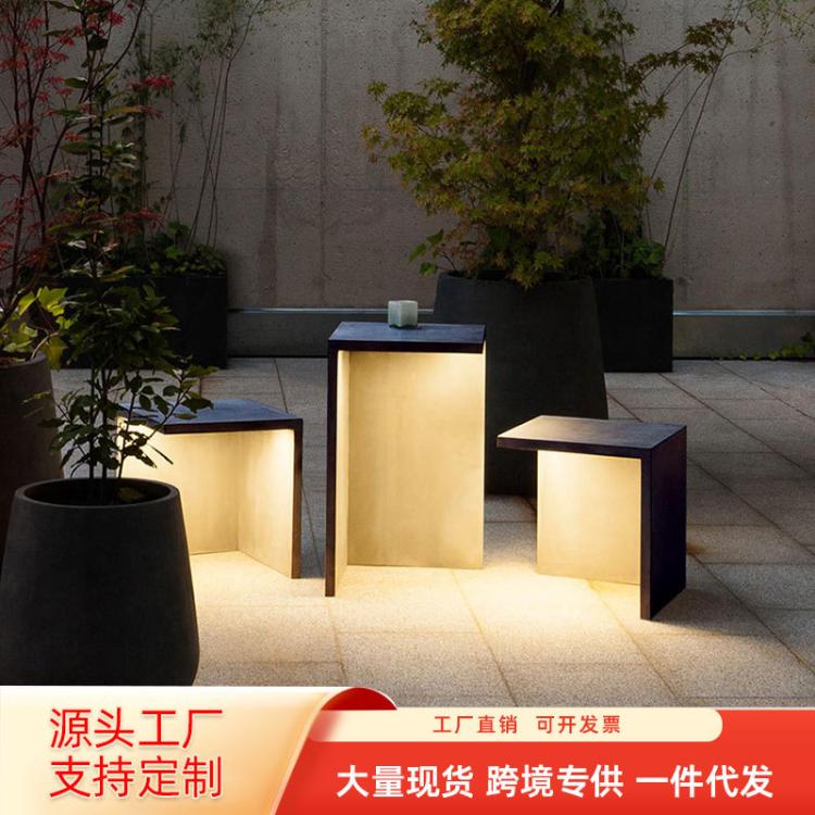 太阳能现代花园防水吧台椅灯户外庭院景观草坪灯室外会所草地灯
