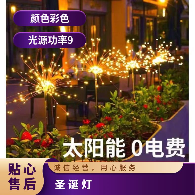 led太阳能地插灯铜线蒲公英户外庭院花园装饰圣诞灯串满天星彩灯