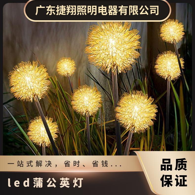 太阳能铝丝蒲公英户外防水芦苇光纤烟花地插灯装饰景观灯公园别墅