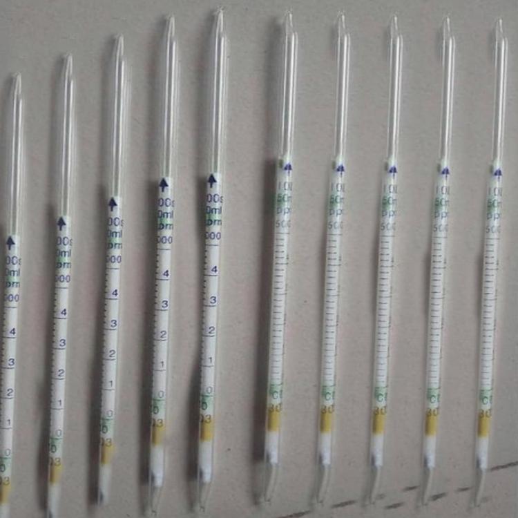 一氧化碳检测管是在细玻璃管中充填一定量的检测剂进行测试