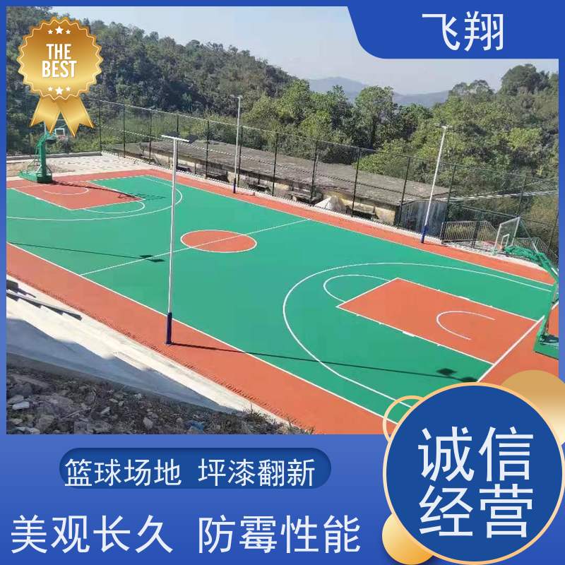 深圳罗湖区 清水河学校篮球场跑道地坪漆 耐磨 耐强酸碱 应用范围广