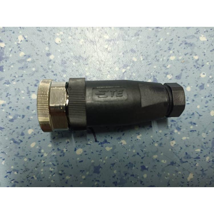 泰科 TE A编码4孔连接器 母头 RPC-M12-FS-4CON-PG7-MU 直头