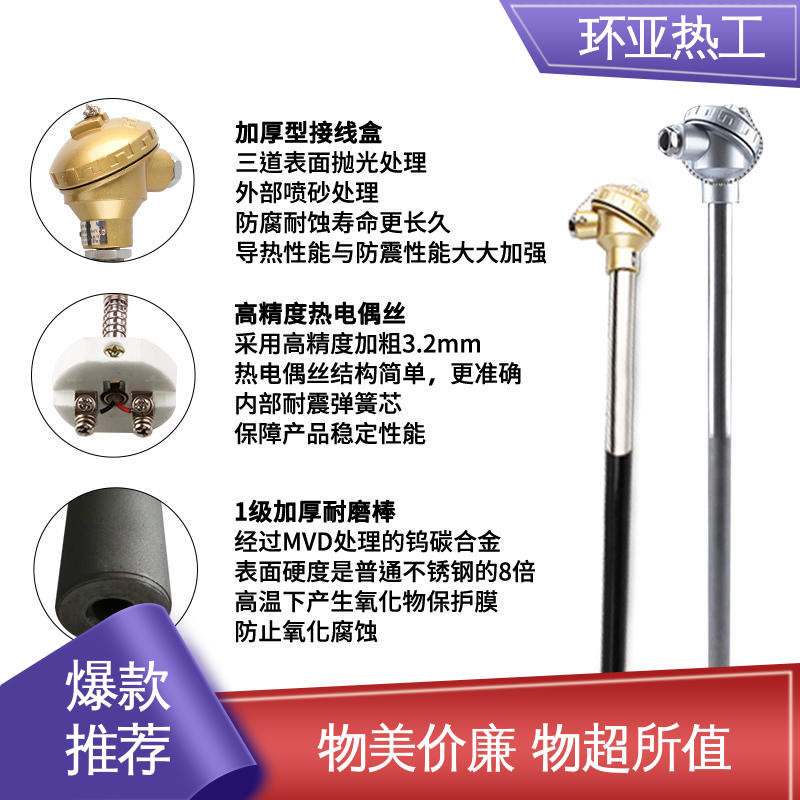 WRNN-130 K型高温耐磨热电偶 垃圾焚烧炉专用 厂商 环亚