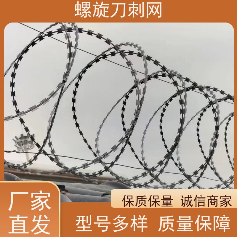 防护网带刺铁丝滚笼304不锈钢刀片刺绳防爬刺丝围墙刀刺网材质