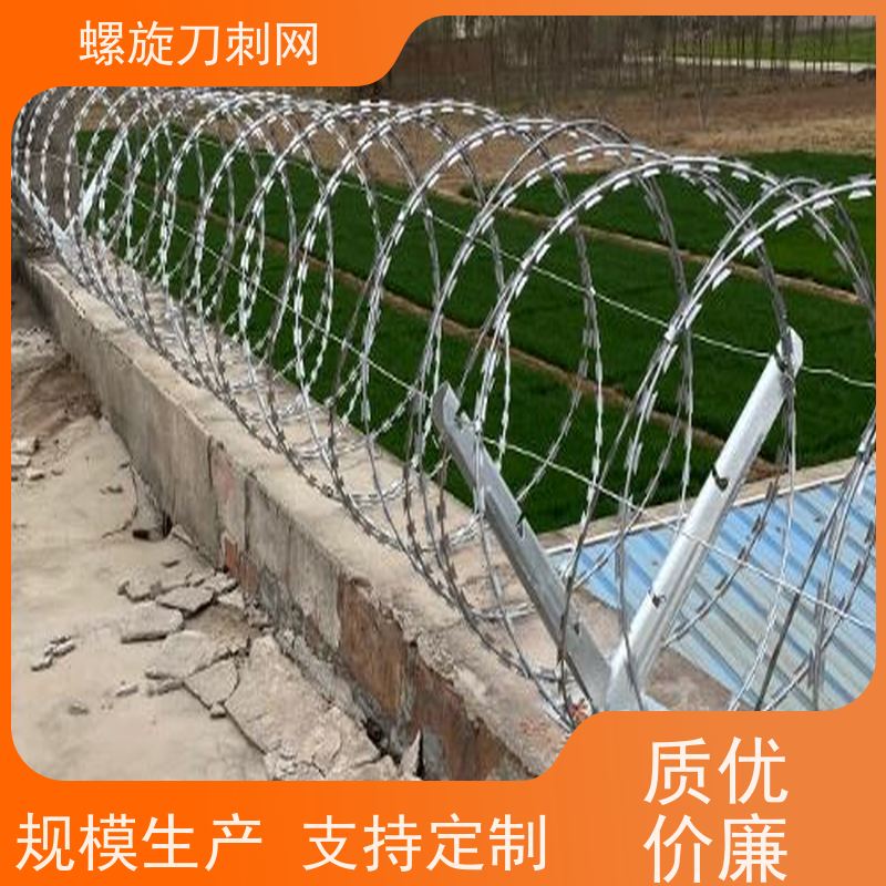 防护网带刺铁丝滚笼不锈钢螺旋刀刺网围墙防爬拉力刮刀防盗网材质