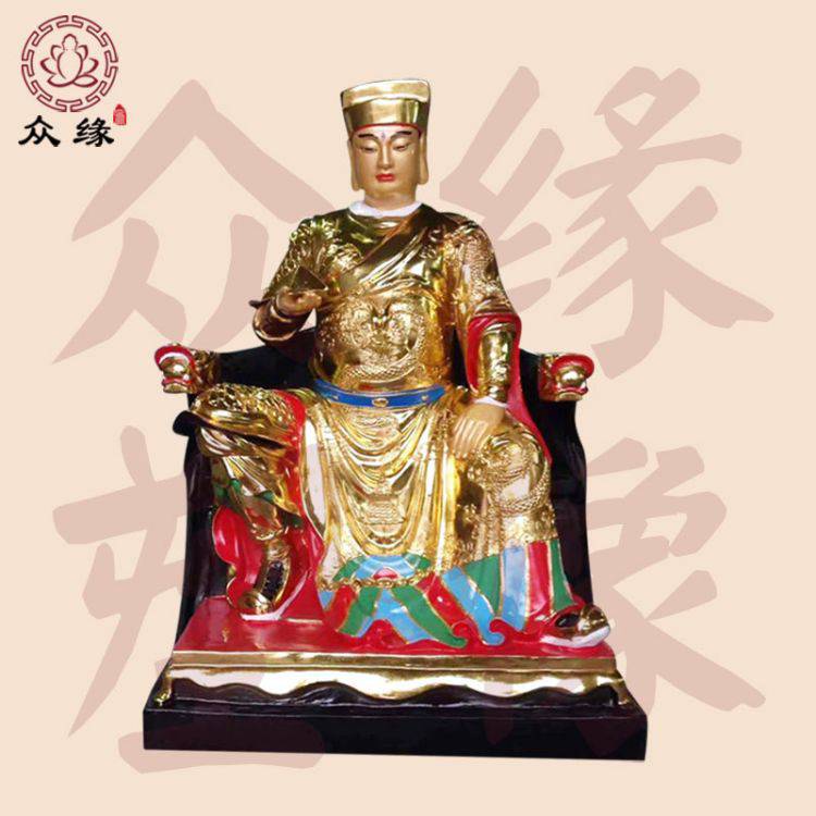 彩绘二郎神 二郎真君哮天犬天神将军 家居店铺铜神像摆件厂