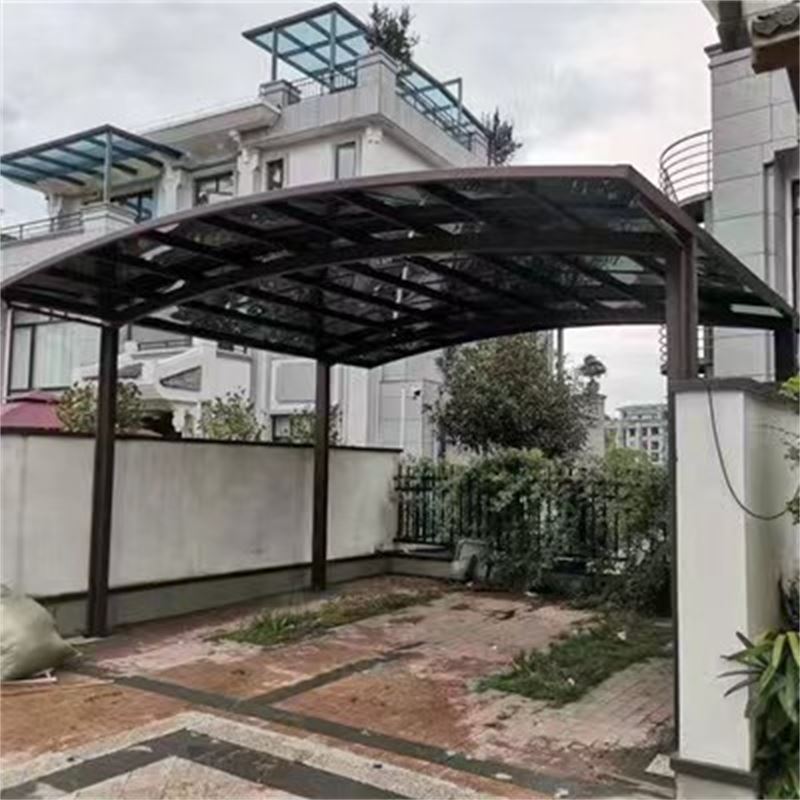 定做安装别墅铝合金停车棚 单位小区电动车充电桩车棚 防雨篷