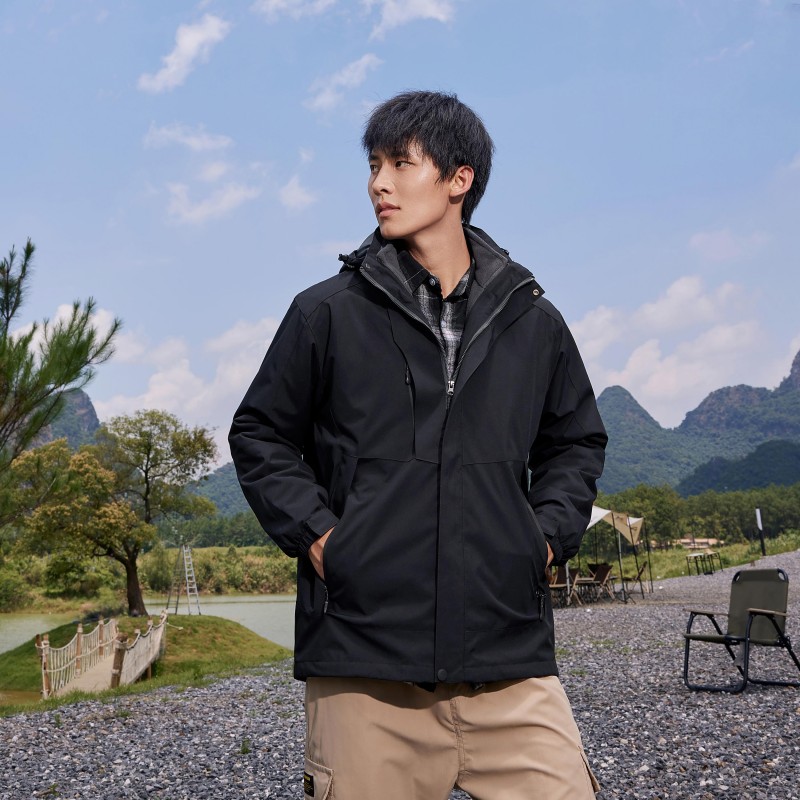 锦丹 中|山 三合一冲锋衣定制 可拆卸加绒加厚工作服 免费印LOGO
