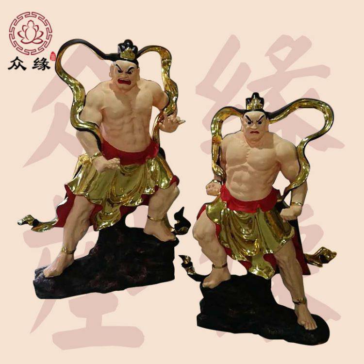 石雕哼哈二将 木雕金刚力士雕像 四大天wang金刚新品树脂神像