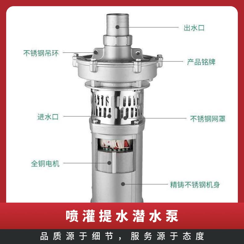 QYP18-84/47.5 喷灌提水潜水泵 10m~60m 电动 不阻塞 潜水排污泵