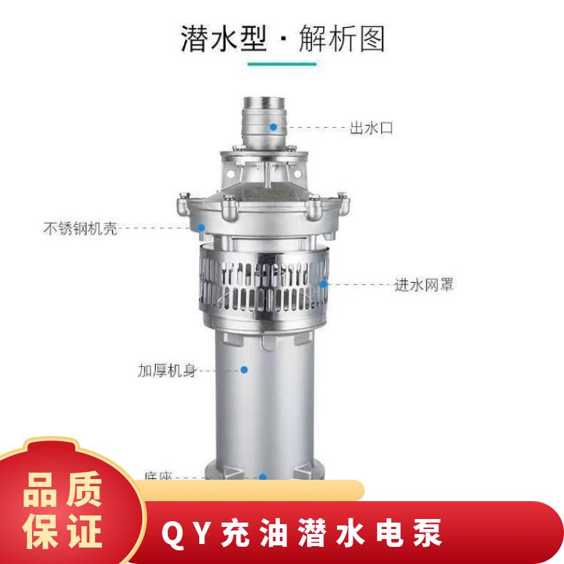 QYP-54/3 QY充油潜水泵 10m~60m 不阻塞 单级 电动 潜水排污泵