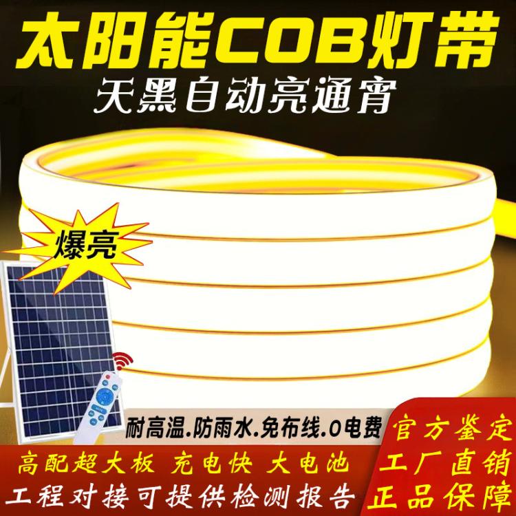 led太阳能灯带户外防水超亮线幻彩跑马庭院公园楼体亮化COB软灯条